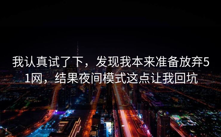 我认真试了下，发现我本来准备放弃51网，结果夜间模式这点让我回坑