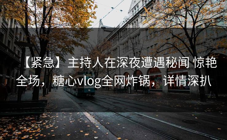 【紧急】主持人在深夜遭遇秘闻 惊艳全场,糖心vlog全网炸锅,详情深扒 第1张 【紧急】主持人在深夜遭遇秘闻 惊艳全场,糖心vlog全网炸锅,详情深扒 第1张